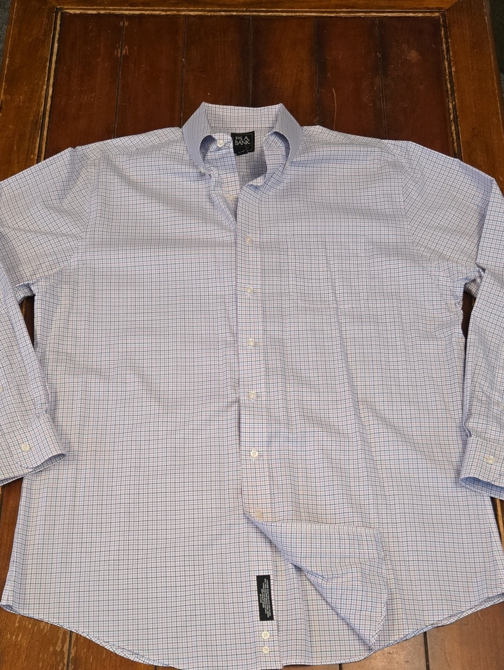 Jos. A. Bank Blue and White Check Dress Shirt